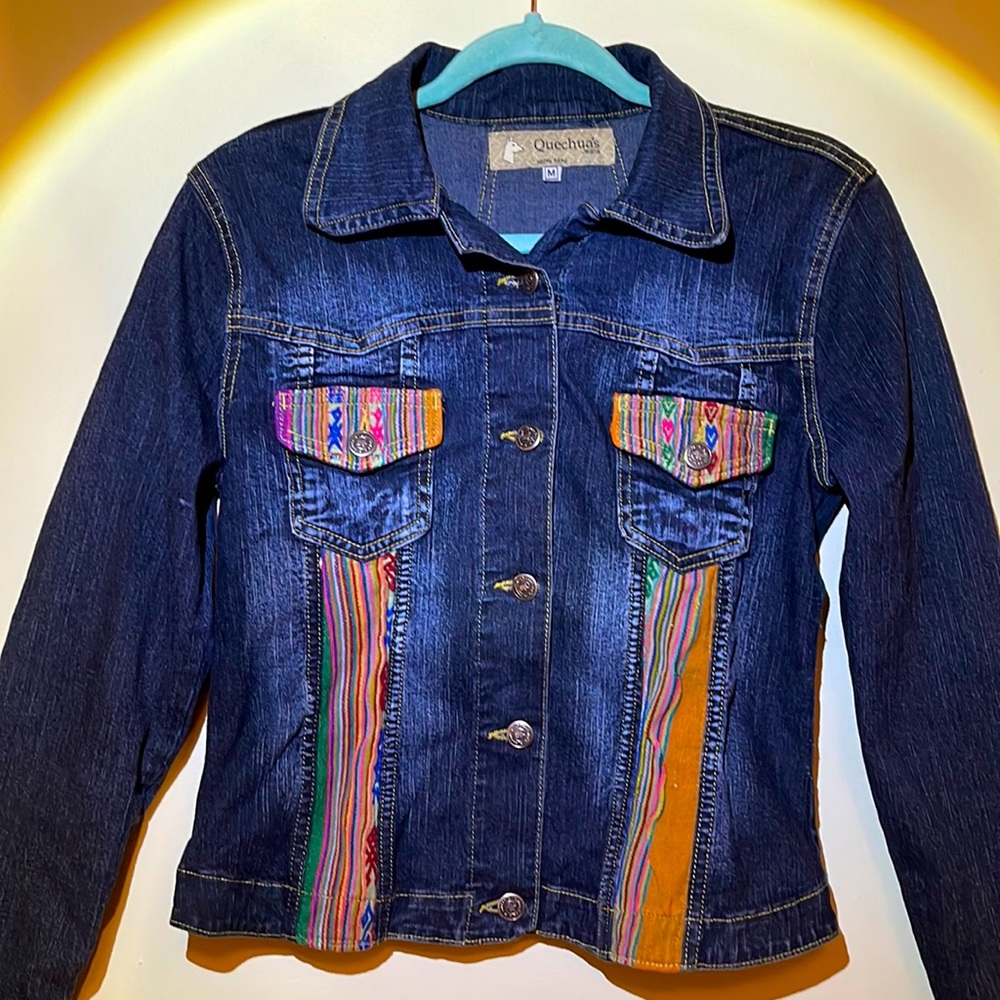 Jean Jacket with Peruvian Wool Detailing